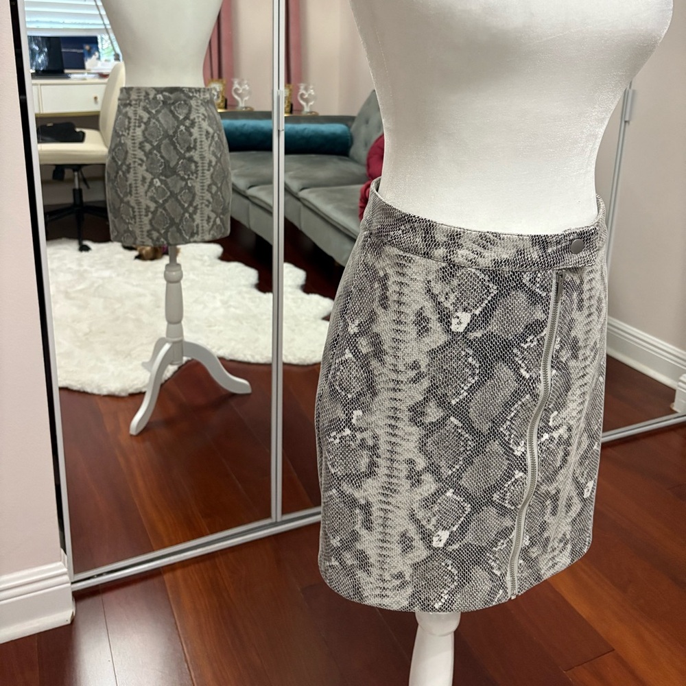 Thread & Supply Black Snakeskin Mini Skirt 
Size S